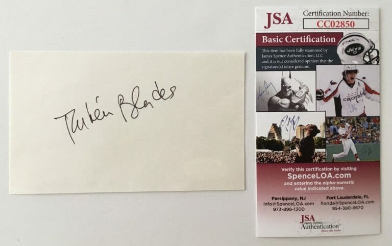 RUBéN BLADES SIGNED AUTOGRAPHED 3×5 CARD JSA CERTIFIED RUBEN WALKING DEAD
 COLLECTIBLE MEMORABILIA