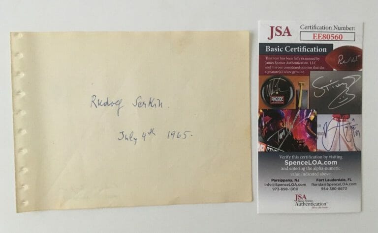 RUDOLF SERKIN SIGNED AUTOGRAPHED 4.5 X 6 ALBUM PAGE JSA CERTIFIED PIANIST
 COLLECTIBLE MEMORABILIA