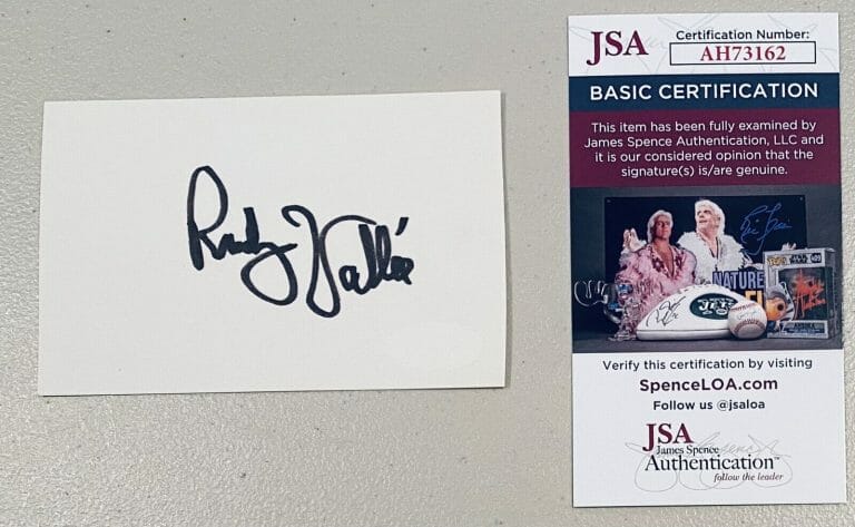 RUDY VALLEE SIGNED AUTOGRAPHED 3×5 CARD JSA CERT SINGER CROONER TEEN IDOL
 COLLECTIBLE MEMORABILIA