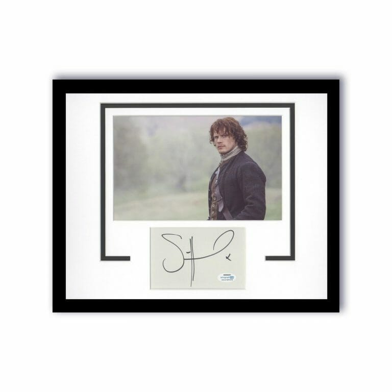 SAM HEUGHAN “OUTLANDER” AUTOGRAPH SIGNED CUSTOM FRAMED 11×14 MATTED DISPLAY ACOA COLLECTIBLE MEMORABILIA