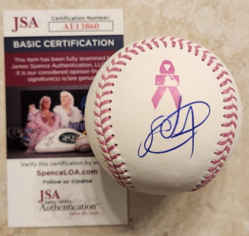 SANDY ALCANTARA SIGNED OMLB MOTHER’S DAY BREAST CANCER BASEBALL W/ JSA COA COLLECTIBLE MEMORABILIA