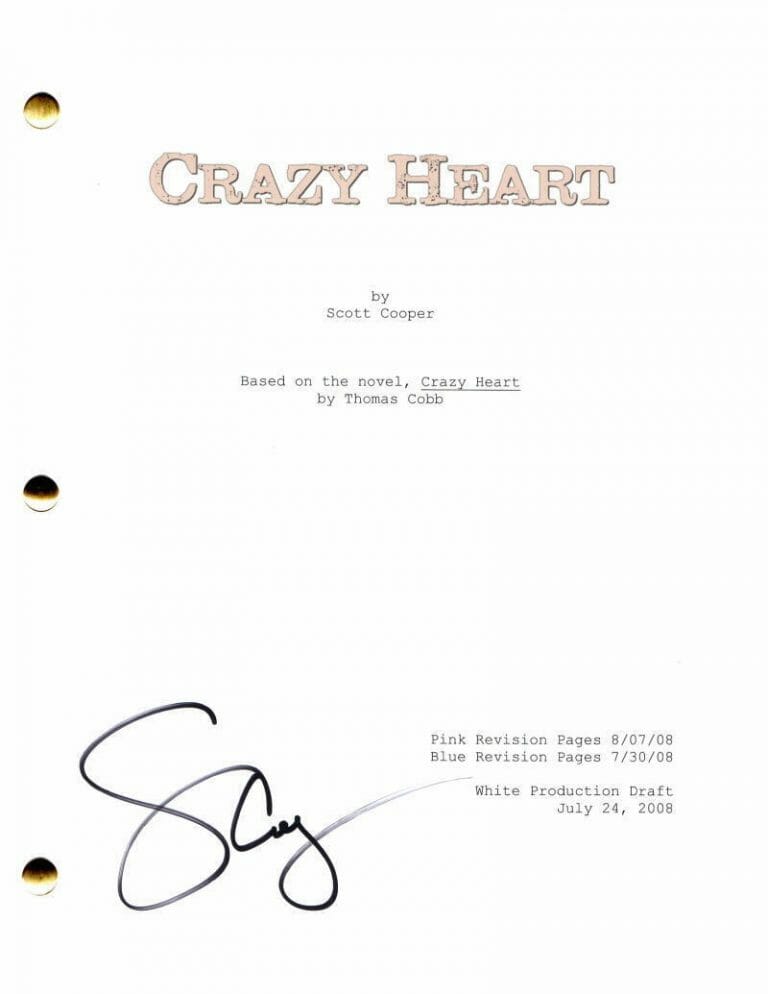 SCOTT COOPER SIGNED AUTOGRAPH CRAZY HEART MOVIE SCRIPT – JEFF BRIDGES OSCAR WIN COLLECTIBLE MEMORABILIA