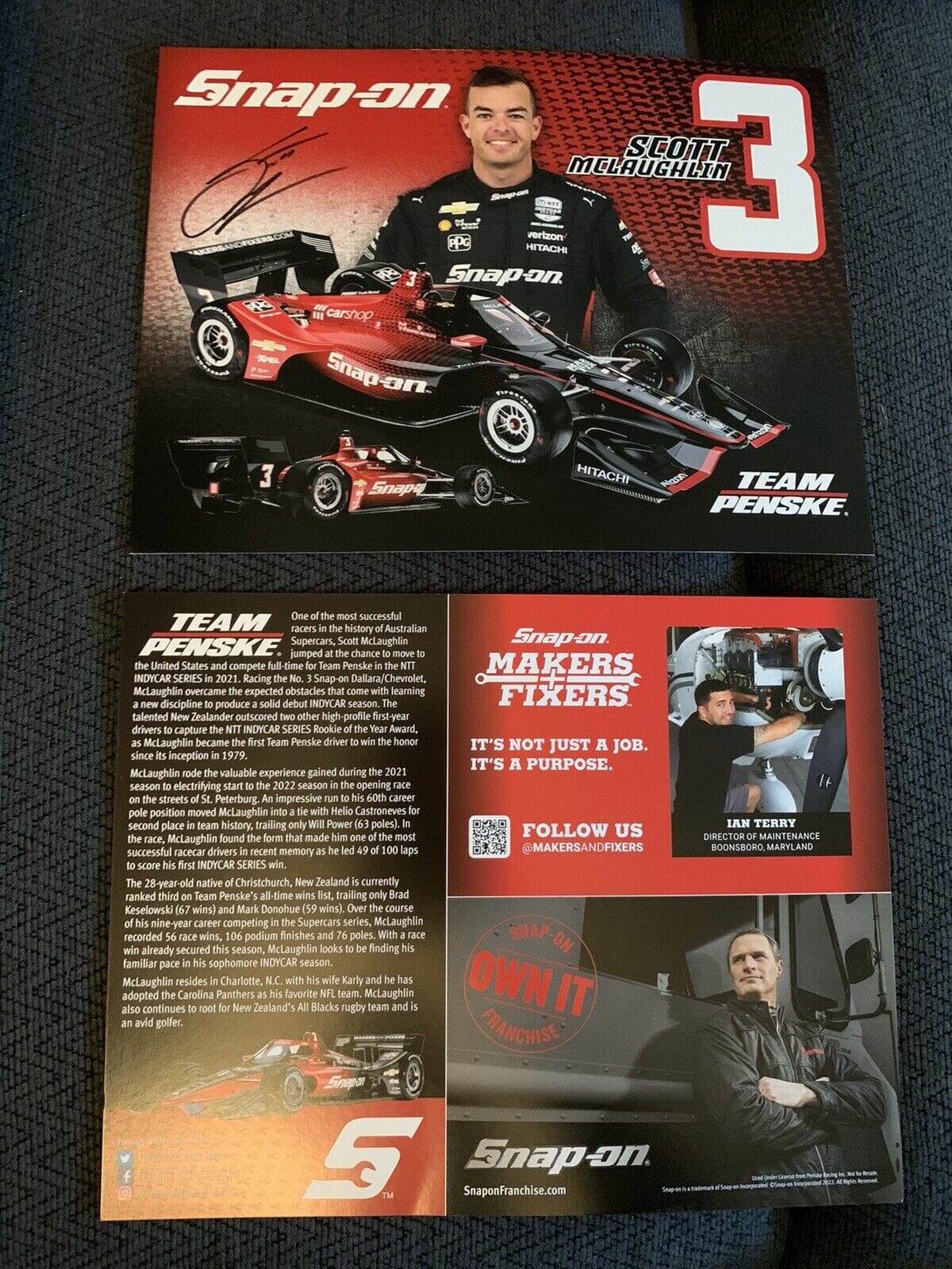 Scott McLaughlin Indianapolis Indy 500 Signed Car Promo Card Autographed 2022
Opens in a new window or tab