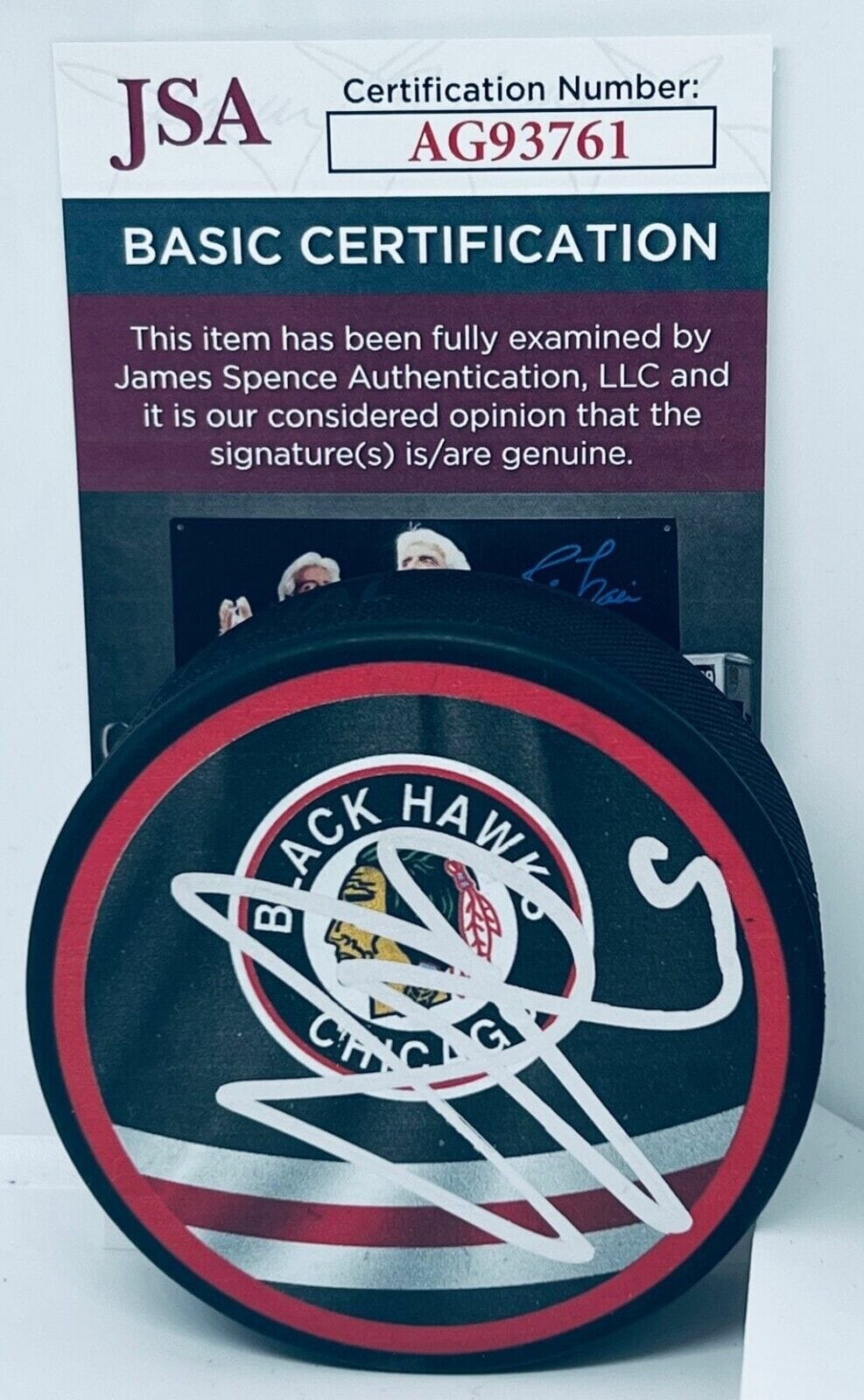 Seth Jones signed Chicago Blackhawks Reverse Retro Puck autographed JSA