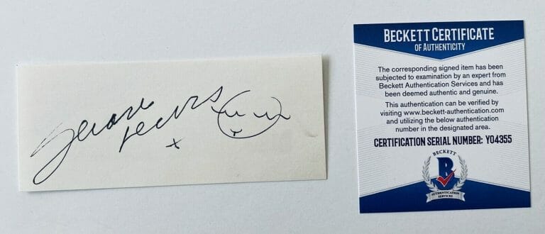 SHARI LEWIS SIGNED AUTOGRAPHED 2 X 4.5 CARD BAS BECKETT CERT W LAMB CHOP SKETCH
 COLLECTIBLE MEMORABILIA