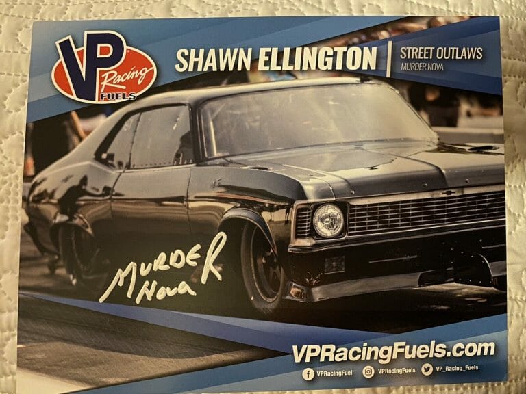 SHAWN “MURDER NOVA” ELLINGTON SIGNED STREET OUTLAWS PROMO CARD 2021 PRI
 COLLECTIBLE MEMORABILIA