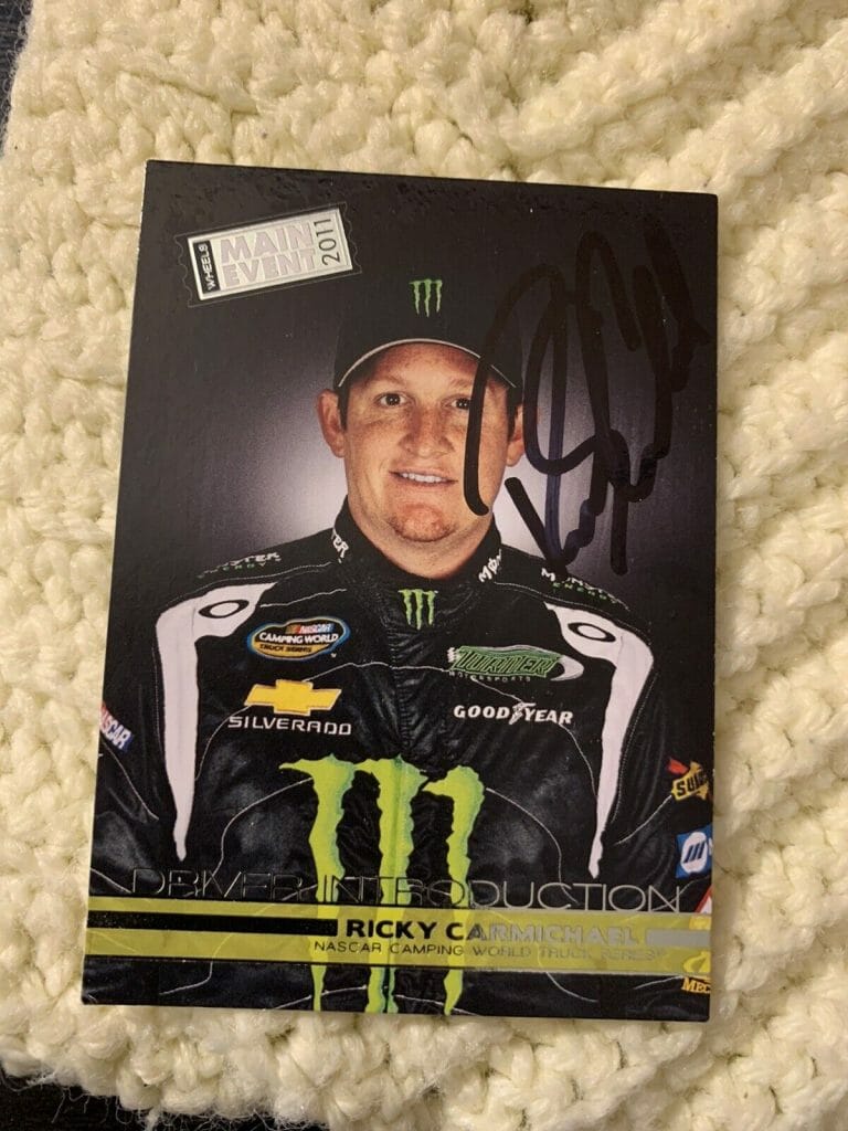 SIGNED TRADING CARD RICKY CARMICHAEL NASCAR AUTOGRAPHED MOTOCROSS AMA SUPERCROSS
 COLLECTIBLE MEMORABILIA