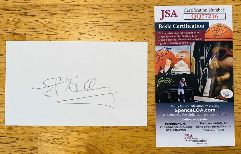 SIR EDMUND HILLARY SIGNED AUTOGRAPHED 3×5 CARD JSA CERTIFIED MOUNT EVEREST 2
 COLLECTIBLE MEMORABILIA