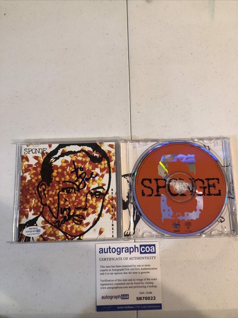 SPONGE ROTTING PINATA VINNE DOMBROSKI SIGNED AUTOGRAPH CD ACOA TO JOE COLLECTIBLE MEMORABILIA