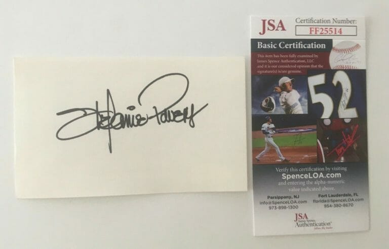 STEFANIE POWERS SIGNED AUTOGRAPHED 3×5 CARD JSA CERTIFIED HART TO HART
 COLLECTIBLE MEMORABILIA