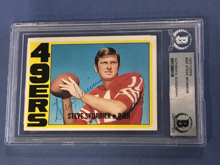 STEVE SPURRIER SIGNED 1972 TOPPS ROOKIE CARD #291 BECKETT BAS RC – VINTAGE SIG! COLLECTIBLE MEMORABILIA