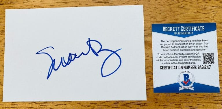 SUSAN DEY SIGNED AUTOGRAPHED 4×6 CARD BAS BECKETT CERT PARTRIDGE FAMILY LA LAW
 COLLECTIBLE MEMORABILIA