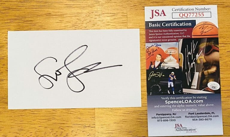SUSAN SARANDON SIGNED AUTOGRAPHED 3×5 CARD JSA CERTIFIED THELMA & LOUISE
 COLLECTIBLE MEMORABILIA