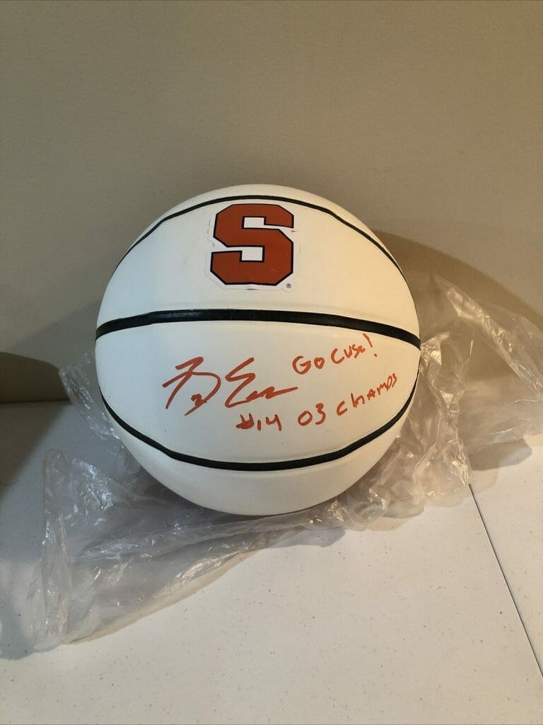 SYRACUSE ORANGE- BILLY EDELIN SIGNED AUTOGRAPH LOGO BASKETBALL COA 03 CHAMPS COLLECTIBLE MEMORABILIA