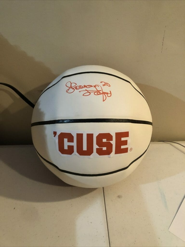 SYRACUSE ORANGE- SHERMAN DOUGLAS SIGNED AUTOGRAPH LOGO BASKETBALL TRISTAR COA COLLECTIBLE MEMORABILIA