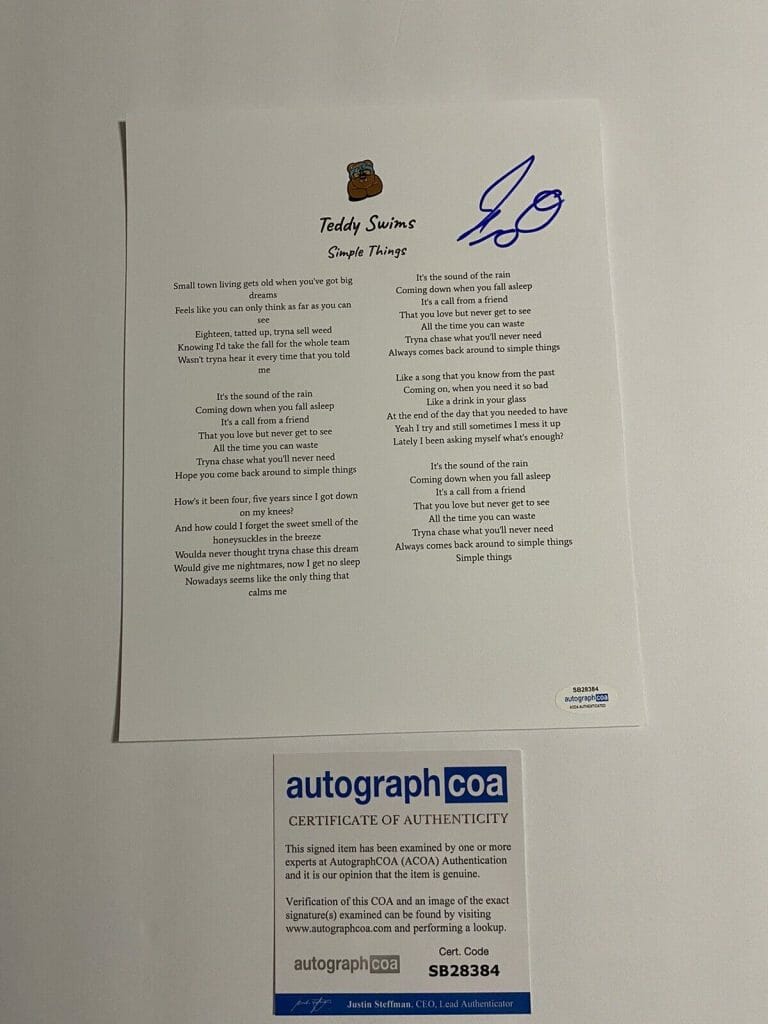 The Eagles Signed and Framed 'Get Over It' Lyrics Sheet - CharityStars