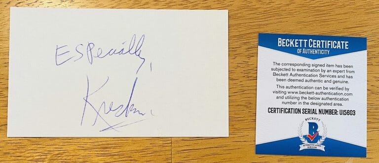 THE AMAZING KRESKIN SIGNED AUTOGRAPHED 3×5 CARD BECKETT BAS CERTIFIED MENTALIST
 COLLECTIBLE MEMORABILIA