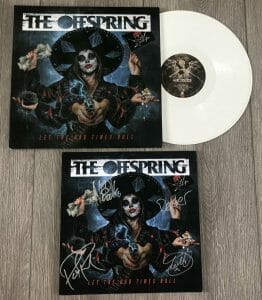 THE OFFSPRING SIGNED LET THE BAD TIMES ROLL WHITE VINYL ALBUM DEXTER HOLLAND +3
 COLLECTIBLE MEMORABILIA