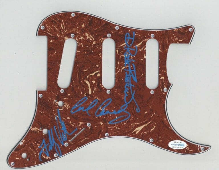 THE RODS SIGNED AUTOGRAPH STRAT GUITAR PICKGUARD ACOA DAVID FEINSTEIN COLLECTIBLE MEMORABILIA