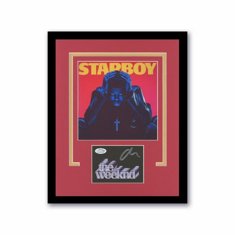 THE WEEKND “STARBOY” AUTOGRAPH SIGNED CUSTOM FRAMED 11×14 MATTED DISPLAY ACOA
 COLLECTIBLE MEMORABILIA