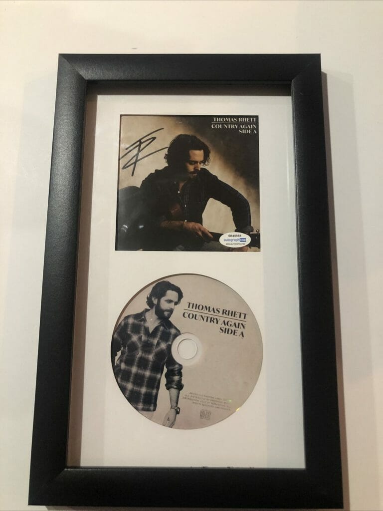 THOMAS RHETT SIGNED AUTOGRAPH FRAMED CD DISPLAY COUNTRY AGAIN ACOA COUNTRY COLLECTIBLE MEMORABILIA