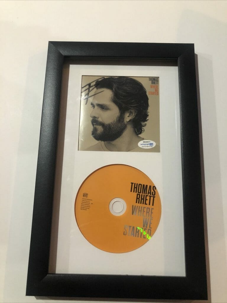 THOMAS RHETT SIGNED AUTOGRAPH FRAMED CD DISPLAY WHERE WE STARTED ACOA COUNTRY COLLECTIBLE MEMORABILIA