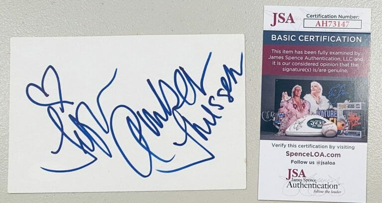 TIFFANI AMBER THIESSEN SIGNED AUTOGRAPHED 4×6 CARD JSA CERT SAVED BY THE BELL
 COLLECTIBLE MEMORABILIA