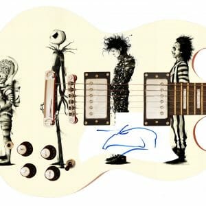 Tim Burton Autographed Custom Graphics Movie Photo Guitar