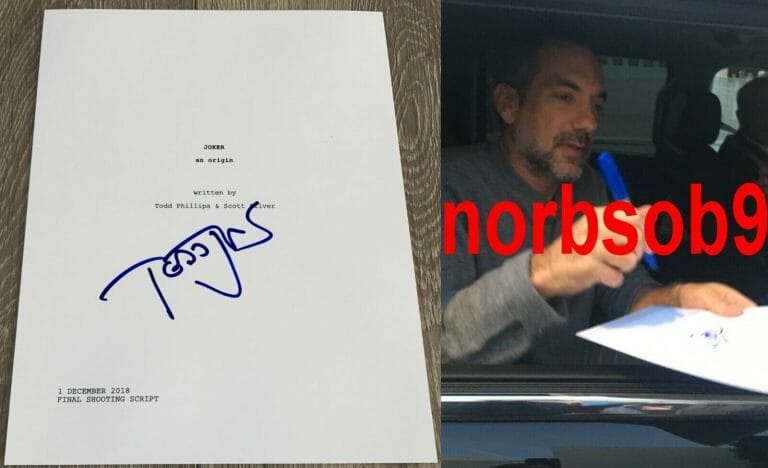 TODD PHILLIPS SIGNED AUTOGRAPH JOKER 104 PAGE FULL SCRIPT W/EXACT PROOF
 COLLECTIBLE MEMORABILIA