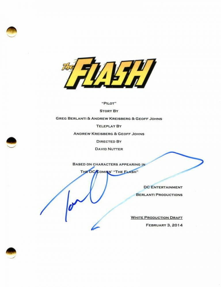TOM CAVANAGH SIGNED AUTOGRAPH THE FLASH FULL PILOT SCRIPT – REVERSE-FLASH COLLECTIBLE MEMORABILIA