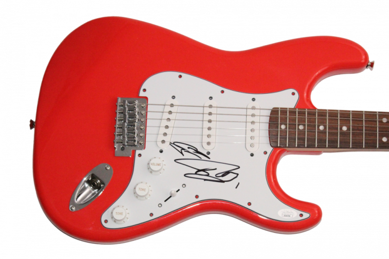 TOM KAULITZ & GEORG LISTING SIGNED AUTOGRAPH FENDER GUITAR TOKIO HOTEL JSA COA
 COLLECTIBLE MEMORABILIA