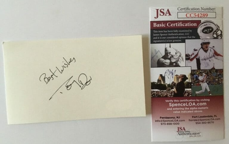 TONY DOW SIGNED AUTOGRAPHED 3×5 CARD JSA CERTIFIED LEAVE IT TO BEAVER
 COLLECTIBLE MEMORABILIA