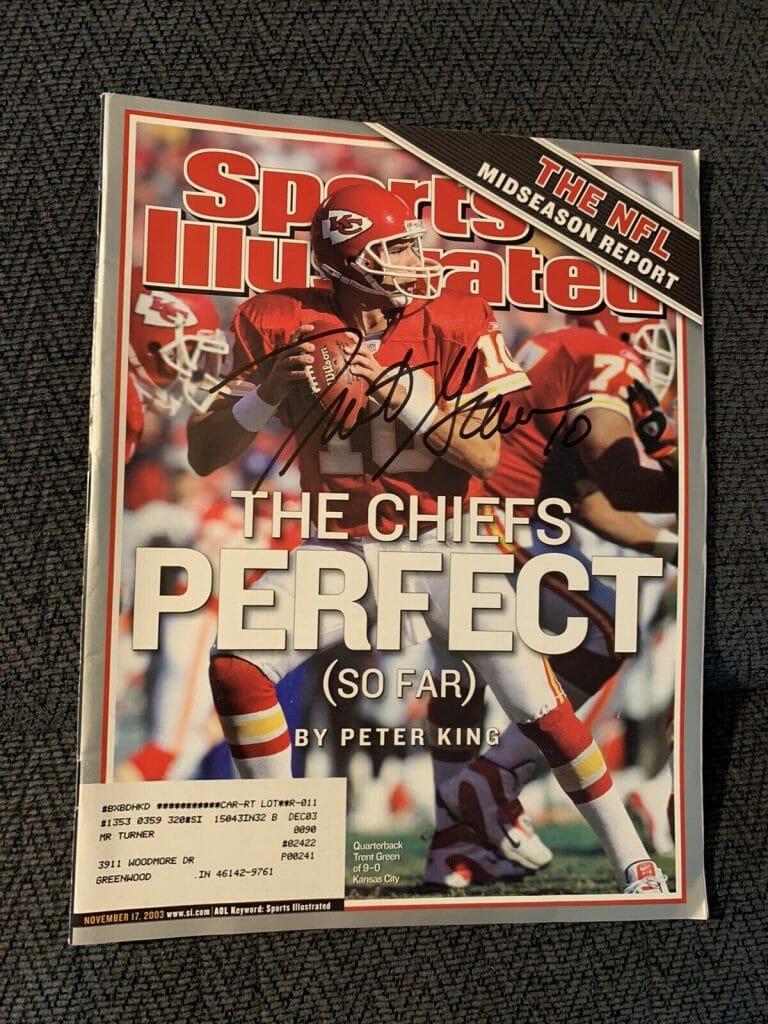TRENT GREEN SIGNED SPORTS ILLUSTRATED MAGAZINE AUTOGRAPHED 11/17/2003 CHIEFS
 COLLECTIBLE MEMORABILIA