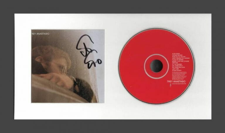 TREY ANASTASIO SIGNED AUTOGRAPH FRAMED CD DISPLAY – PHISH LEGEND W/ JSA COA COLLECTIBLE MEMORABILIA