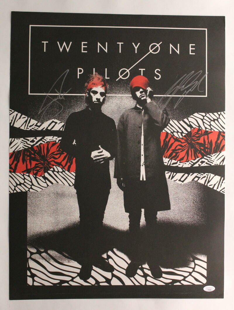 TWENTY ONE PILOTS SIGNED AUTOGRAPH 18X24 CONCERT TOUR POSTER - VERY RARE! W/ JSA