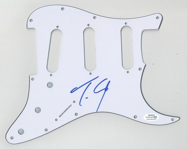 TYLER CONNOLLY THEORY OF A DEADMAN SIGNED AUTOGRAPH STRAT PICKGUARD ACOA GUITAR COLLECTIBLE MEMORABILIA