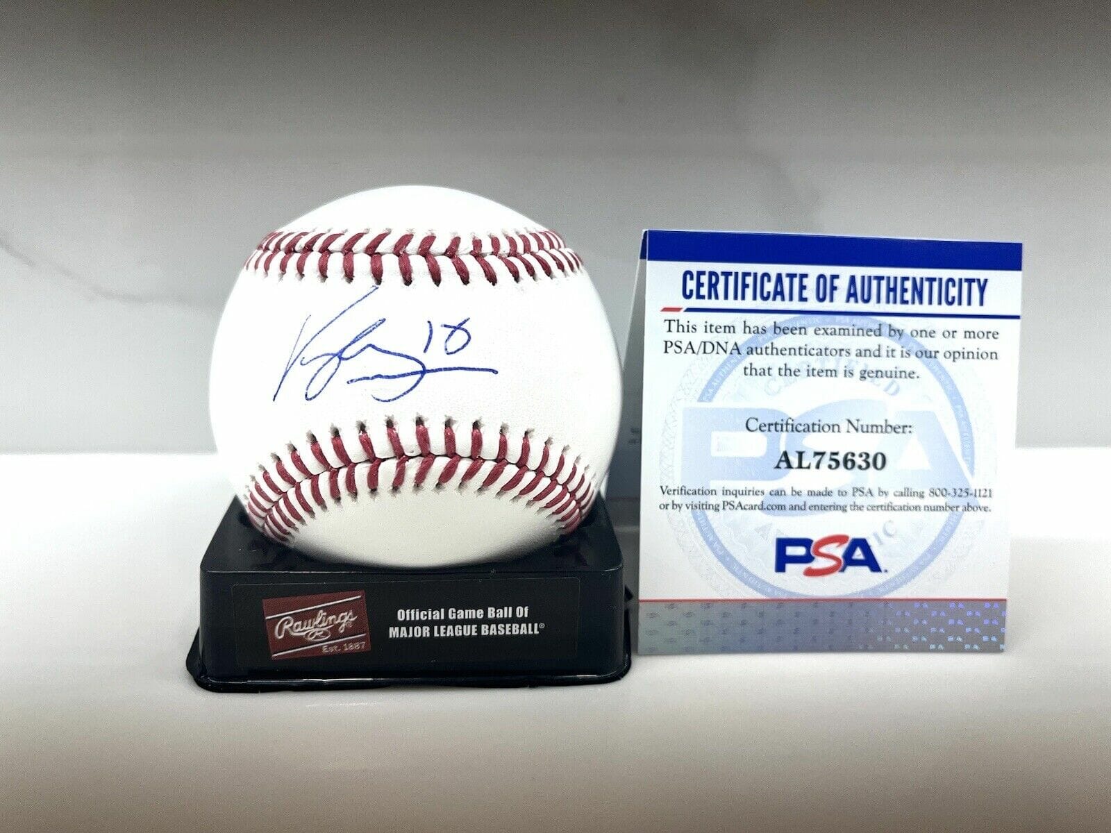 Vaughn Grissom Hand Signed OML Baseball Atlanta Braves PSA DNA Cert #1