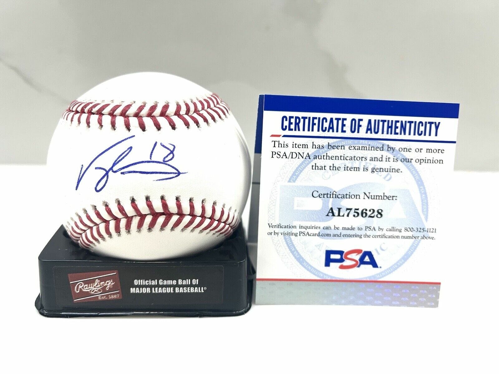 Vaughn Grissom Hand Signed OML Baseball Atlanta Braves PSA DNA Cert #2