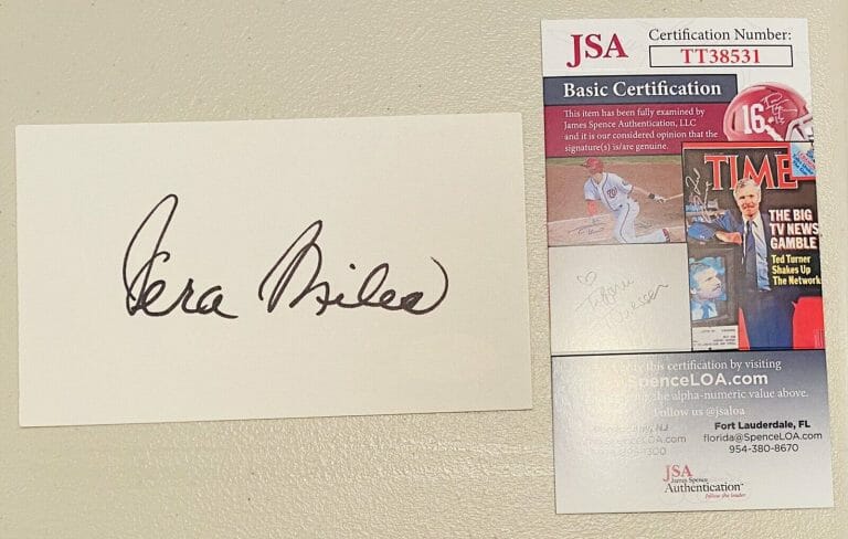 VERA MILES SIGNED AUTOGRAPHED 3×5 CARD JSA CERTIFIED PSYCHO
 COLLECTIBLE MEMORABILIA