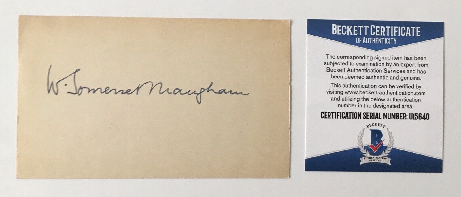 W. Somerset Maugham Signed Autographed 3x5 Card BAS Beckett Certified Author
Opens in a new window or tab