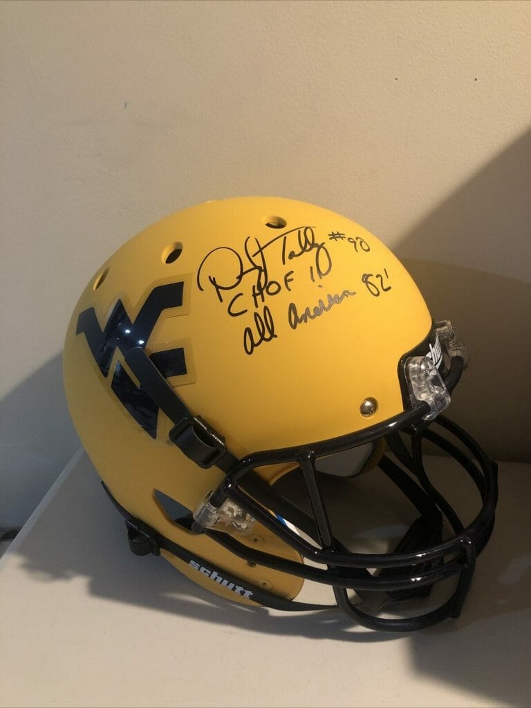 WEST VIRGINIA MOUNTAINEERS- DARRYL TALLEY SIGNED AUTOGRAPH FS HELMET TRISTAR COA COLLECTIBLE MEMORABILIA