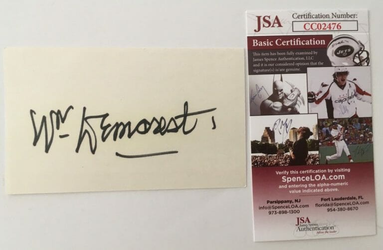 WILLIAM DEMAREST SIGNED AUTOGRAPHED 3×5 CARD JSA CERTIFIED
 COLLECTIBLE MEMORABILIA