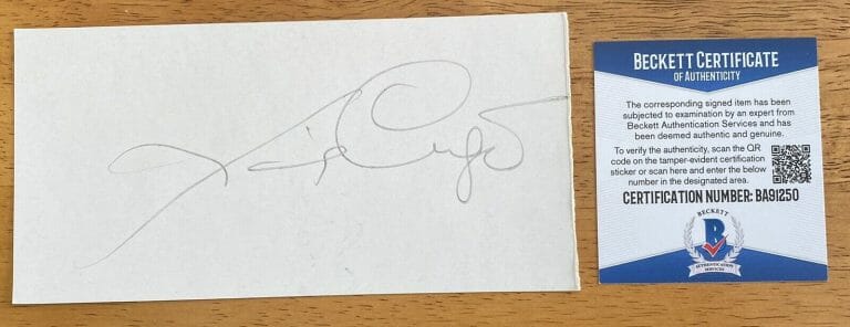 XAVIER CUGAT SIGNED AUTOGRAPHED 3.25 X 6.5 CARD BECKETT BAS BANDLEADER MUSICIAN
 COLLECTIBLE MEMORABILIA