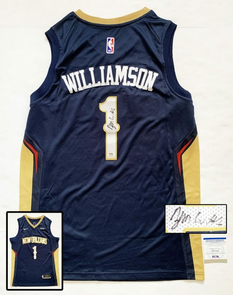 ZION WILLIAMSON SIGNED JERSEY NEW ORLEANS PELICANS PSA/DNA COA COLLECTIBLE MEMORABILIA