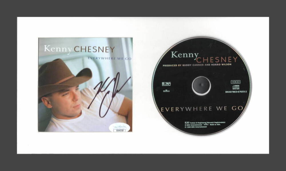 KENNY CHESNEY SIGNED AUTOGRAPH EVERYWHERE WE GO CD DISPLAY - READY TO HANG! JSA
