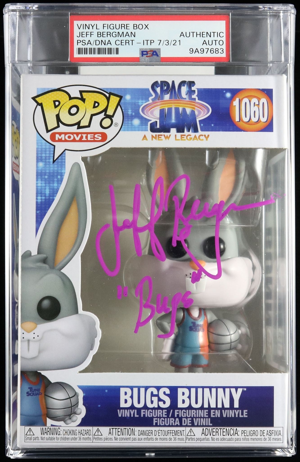 Jeff Bergman Signed Funko Pop #1060 PSA/DNA Auto Spacejam Bugs Bunny 