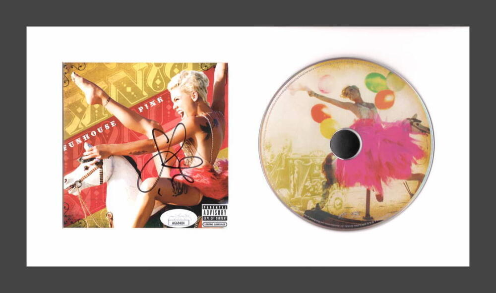 Pink P!nk Alecia Moore Signed Autograph Funhouse Framed CD Display w/ JSA COA
