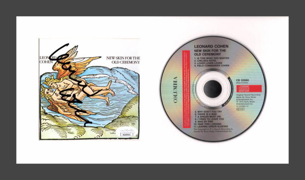 Leonard Cohen Signed Autograph New Skin for the Old Ceremony CD Display JSA COA
