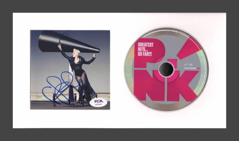 Pink P!nk Alecia Moore Signed Autograph Greatest Hits Framed CD Display PSA COA
