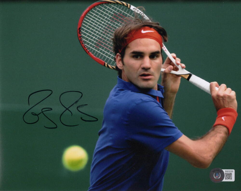 Roger Federer Signed Autograph 8x10 Photo - Wimbledon US Open Champion Beckett
